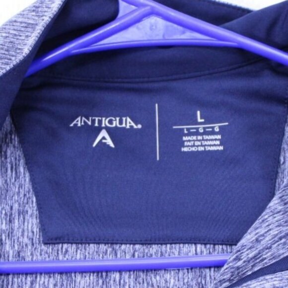 Antigua Mens PGA 1916 Quarter-Zip Pullover Shirt L Blue Polyester/Spandex - Picture 2 of 9